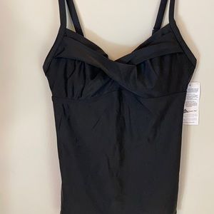 NEW Athleta Tankini Swim Top Black Size 32B/C Tall